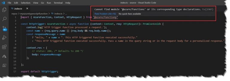 Cannot Find Module '@azure/functions' Or Its Corresponding Type ...