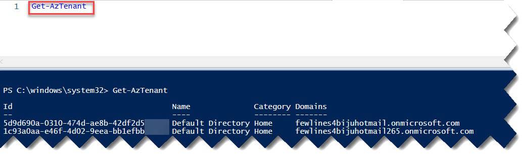 Get-AzTenant