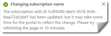 can i change azure subscription name