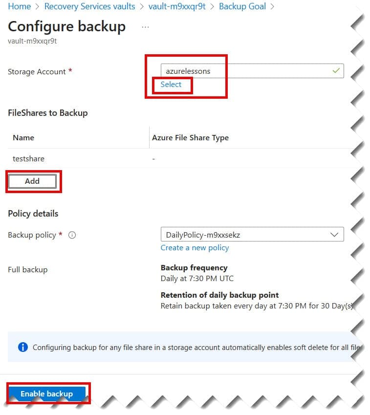 how to backup storage account azure