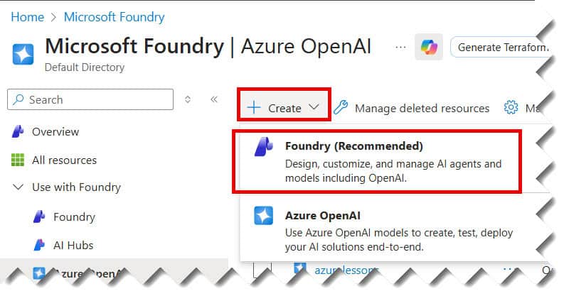 create azure ai foundry resource