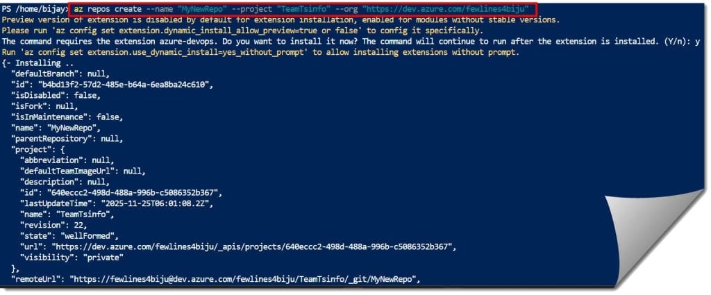 how to create new repo in azure devops