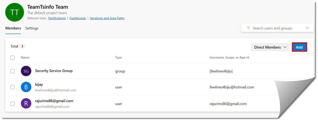 add members to azure devops project