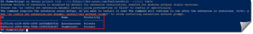 how to get project id in azure devops