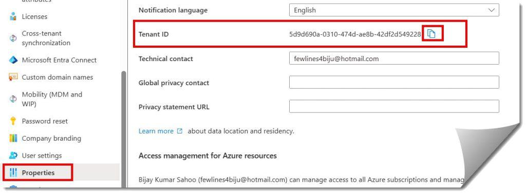 how to get tenant id from azure portal