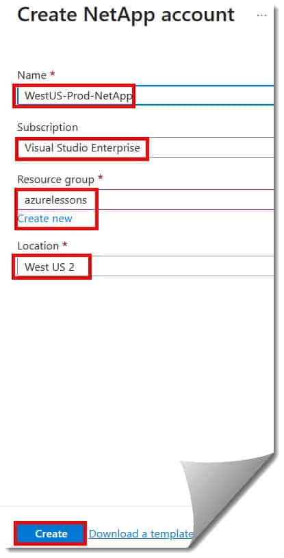 azure netapp files step by step