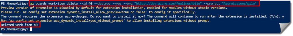 how to delete user story azure devops