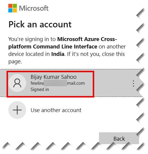 refresh credentials azure cli