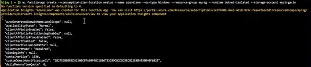 az functionapp create