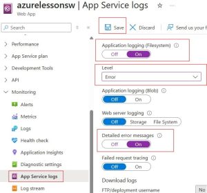 Azure App Service 500 Internal Server Error - Azure Lessons
