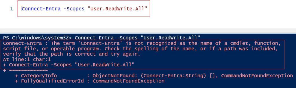 Connect-Entra is not recognized